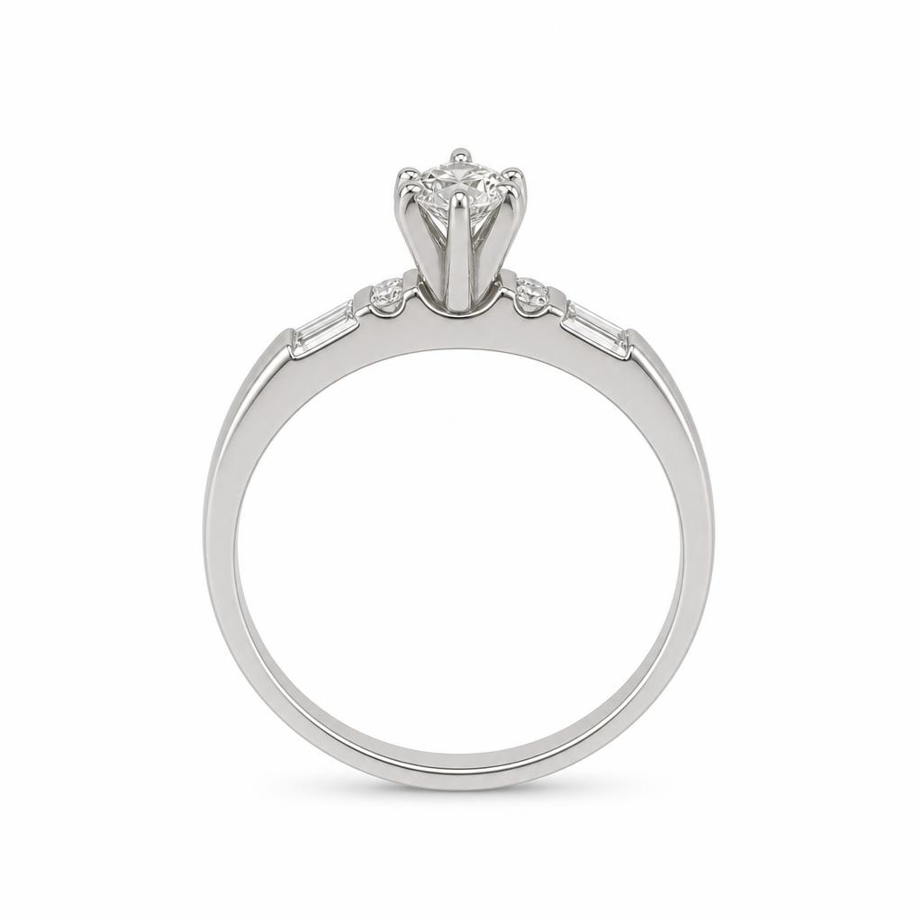 Gallery image of this Women’s Platinum Diamond Bridal Ring EGL Cert. Size 7