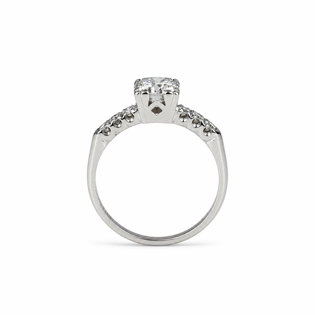 Gallery image of this Women’s Platinum Diamond Bridal Ring EGL Cert. Size 6.25