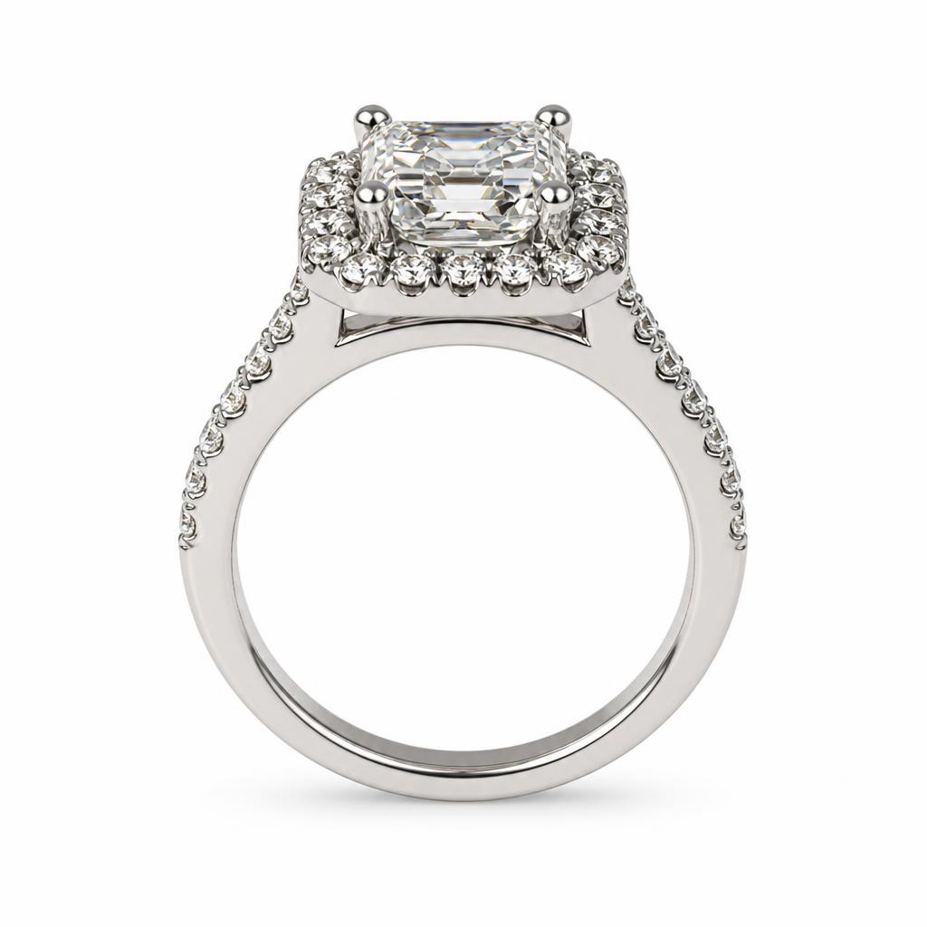 Gallery image of this Women’s 14k White Gold Diamond Bridal Ring GIA Cert Size 6.5