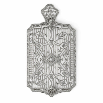 Featured image of this Women’s Vintage 14k White Gold Diamond Brooch