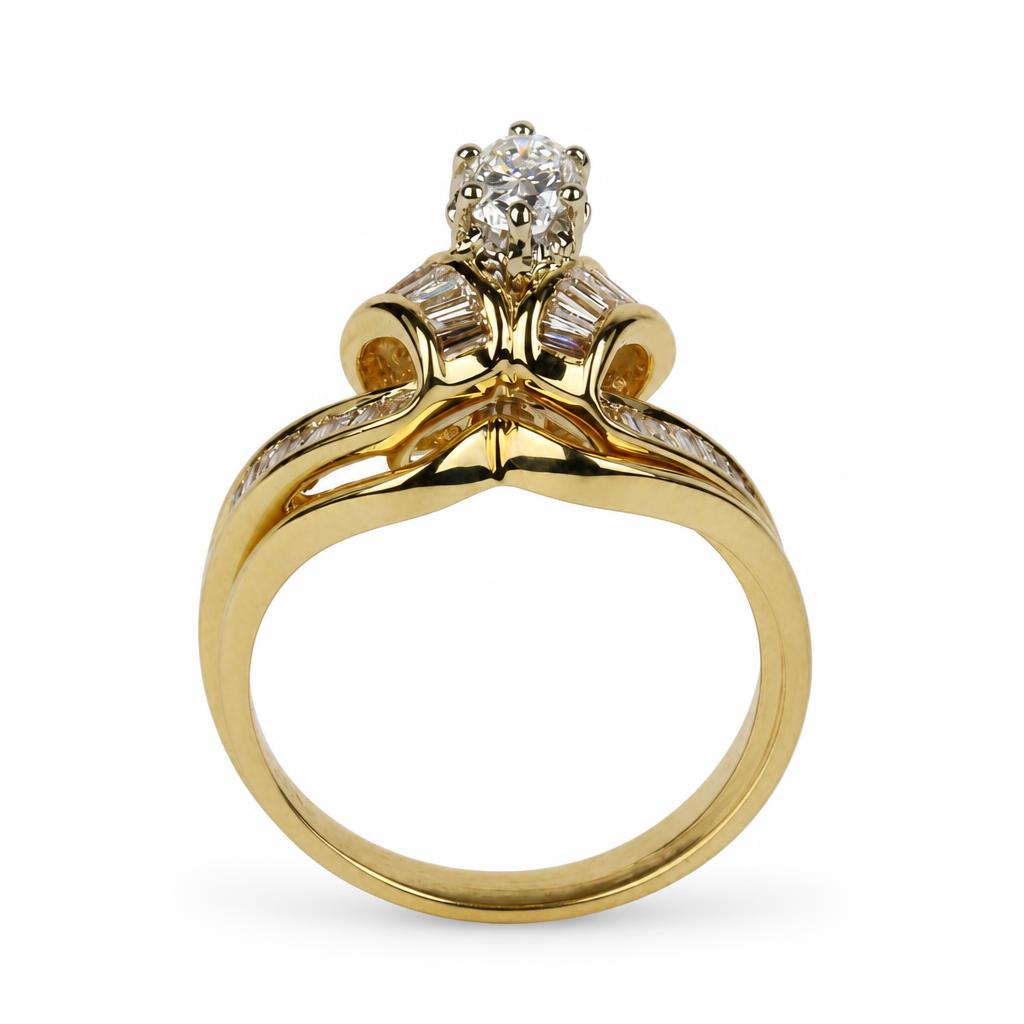 Gallery image of this Women’s 18k Yellow Gold Diamond Bridal Ring Set Size 6.25