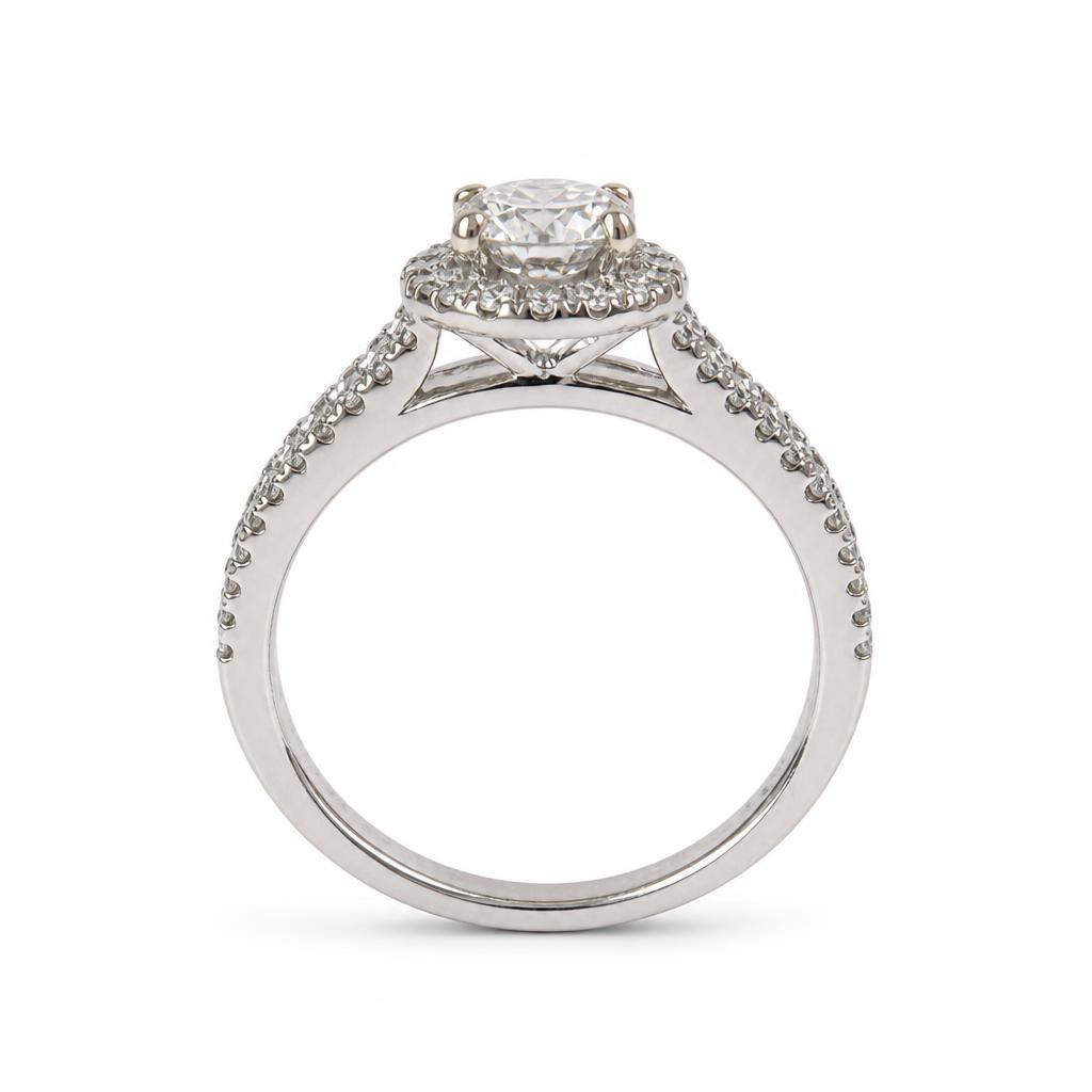 Gallery image of this Women’s 14k White Gold Diamond Bridal Ring EGL Cert Size 6