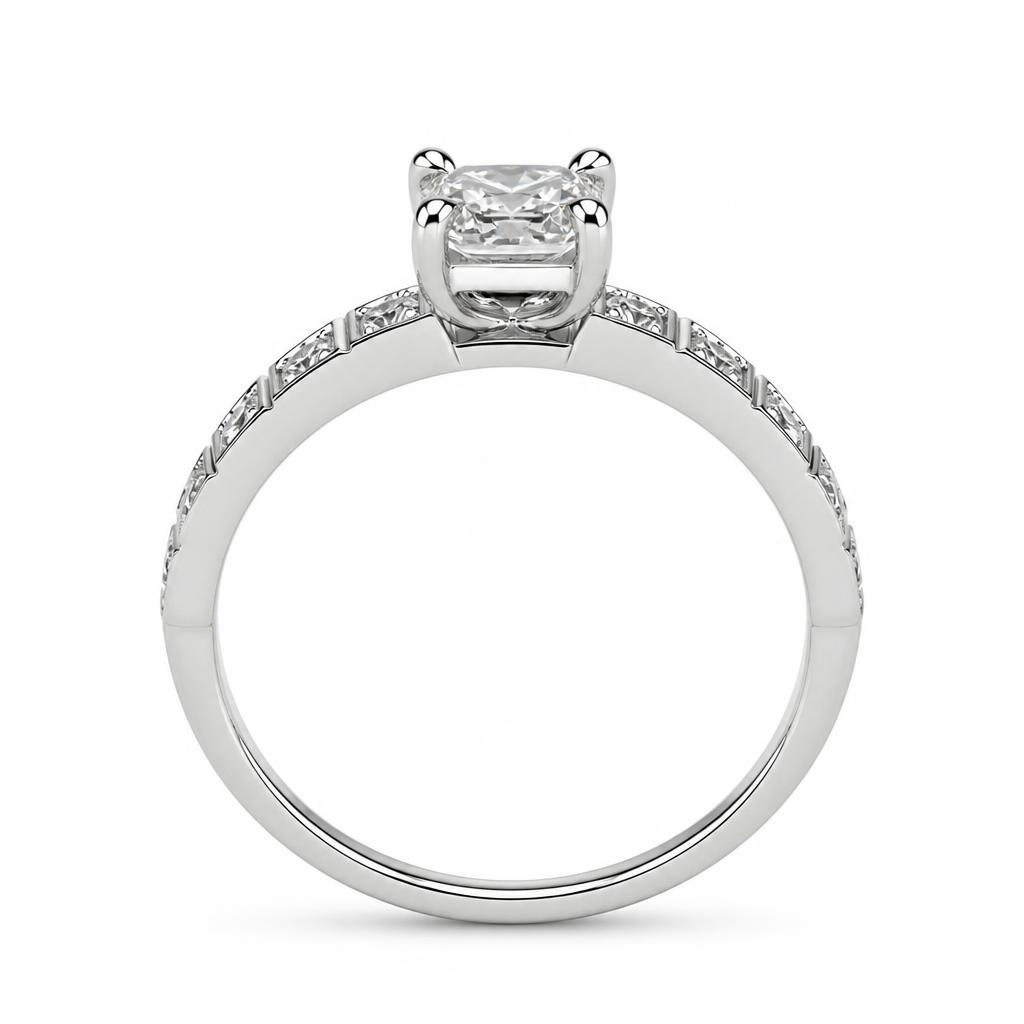 Gallery image of this Women’s 14k White Gold Diamond Bridal Ring EGL Cert Size 6