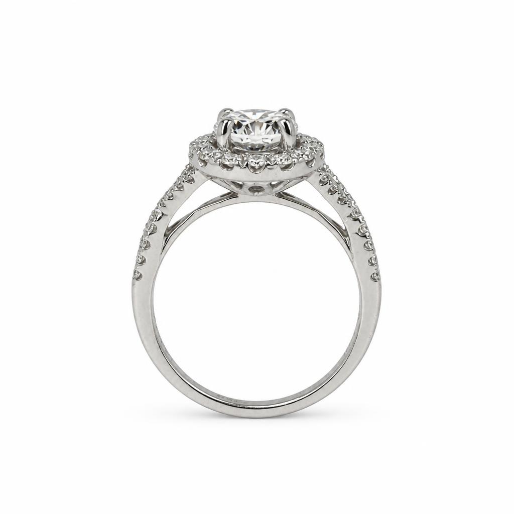Gallery image of this Women’s 18k White Gold Diamond Bridal Ring EGL Cert Size 6