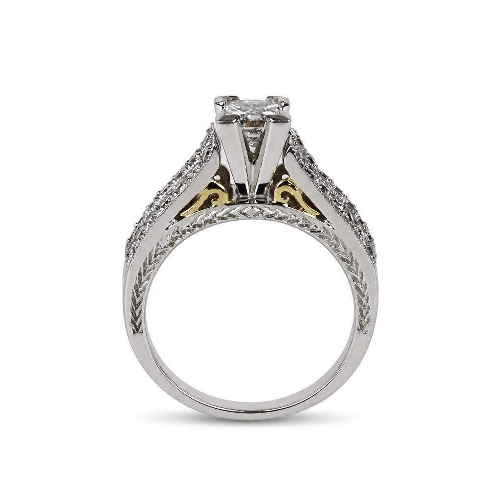 Gallery image of this Women’s 14k White Gold Diamond Bridal Ring EGL Cert Size 7.5