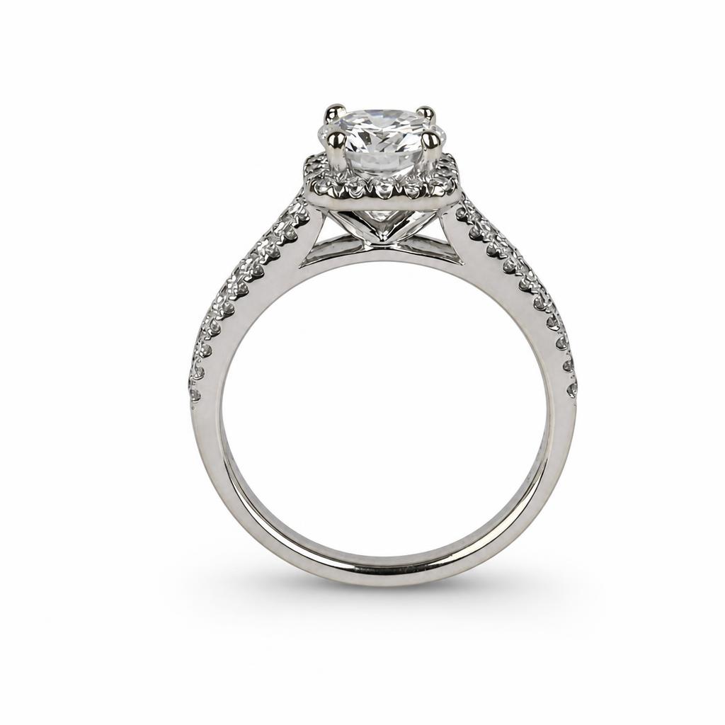 Gallery image of this Women’s 14k White Gold Diamond Bridal Ring EGL Cert Size 6