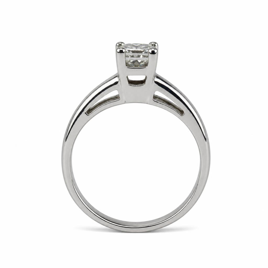 Gallery image of this Women’s 14k White Gold Diamond Bridal Ring EGL Cert Size 4.25