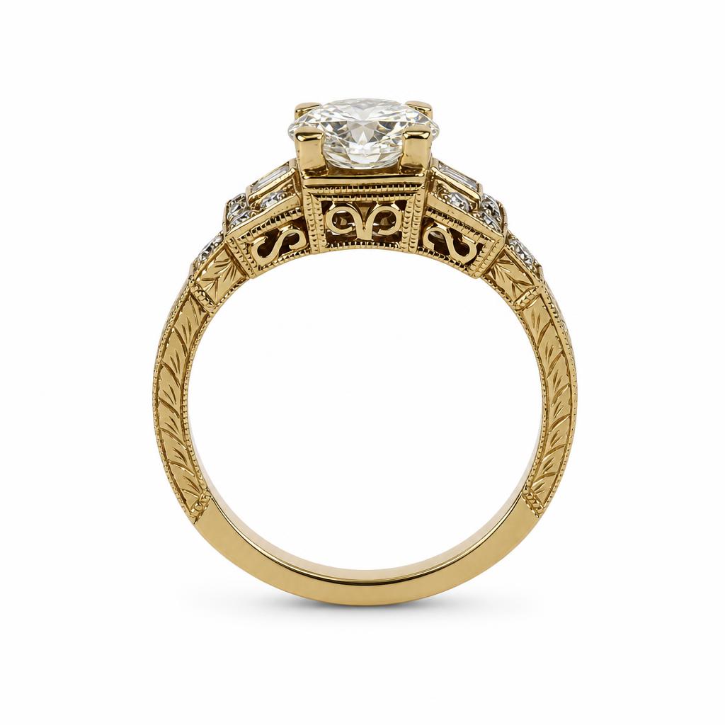 Gallery image of this Women’s 14k Yellow Gold Diamond Bridal Ring EGL Cert Size 6