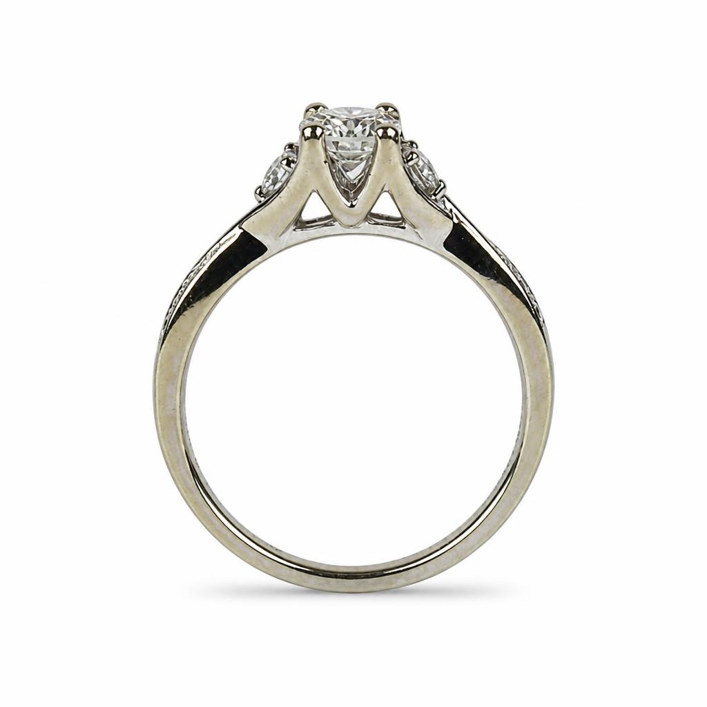 Gallery image of this Women’s 14k White Gold Diamond Bridal Ring EGL Cert Size 7
