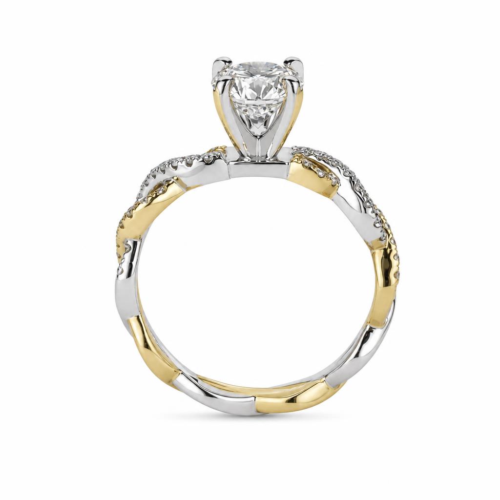 Gallery image of this Women’s 14k White & Yellow Gold Diamond Bridal Ring EGL Cert Size 6