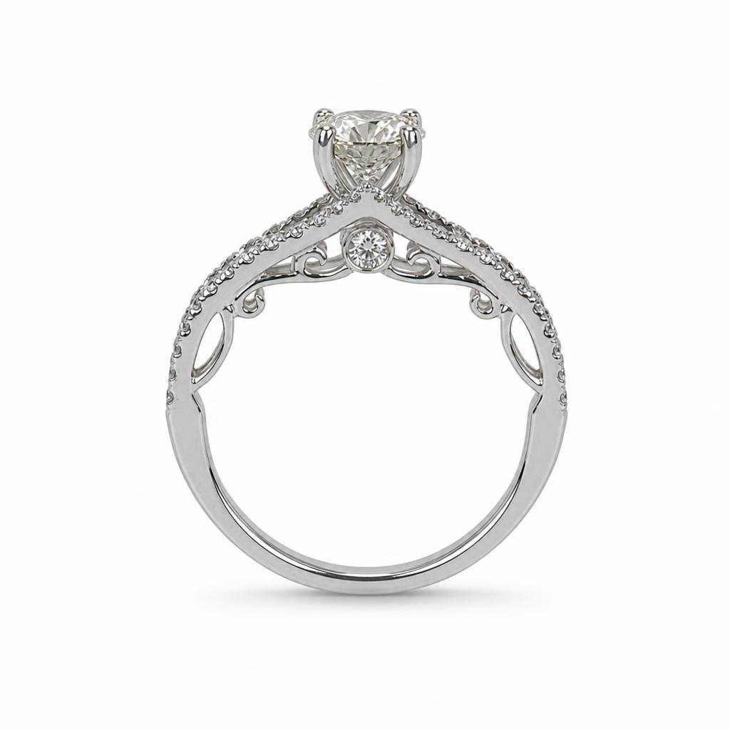Gallery image of this Women’s 14k White Gold Diamond Bridal Ring EGL Cert Size 5.75