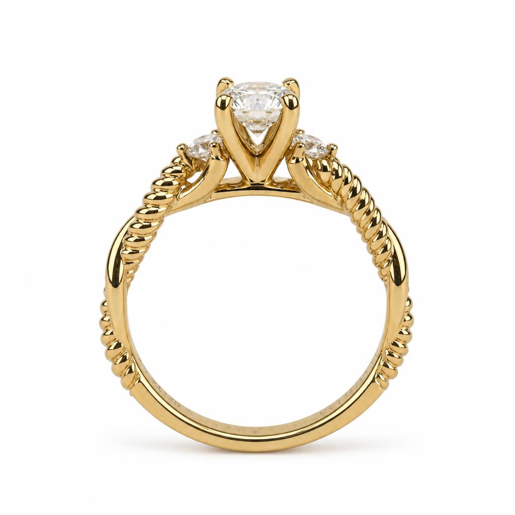 Gallery image of this Women’s 14k Yellow Gold Diamond Bridal Ring EGL Cert Size 6.75
