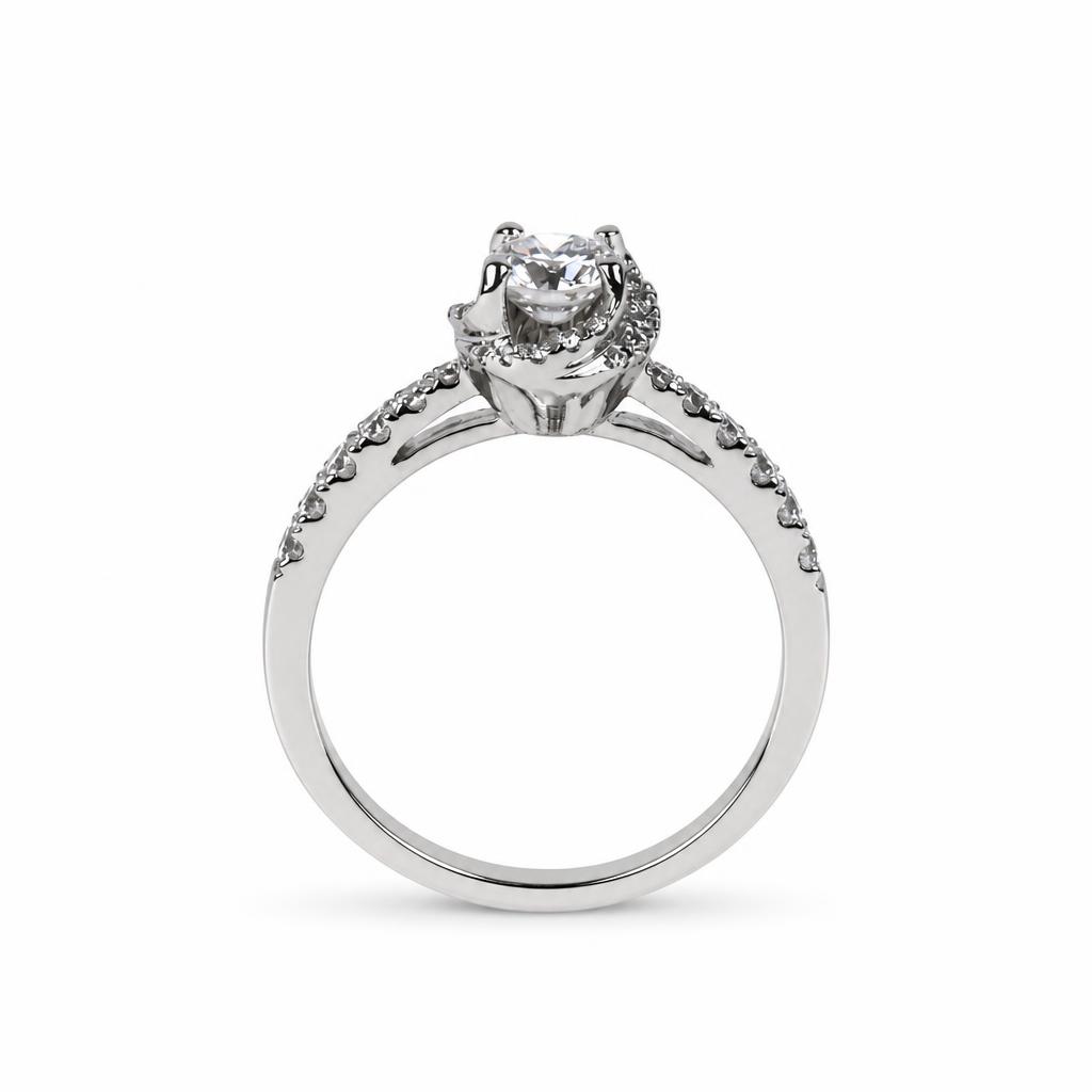 Gallery image of this Women’s 14k White Gold Diamond Bridal Ring GIA Cert Size 6