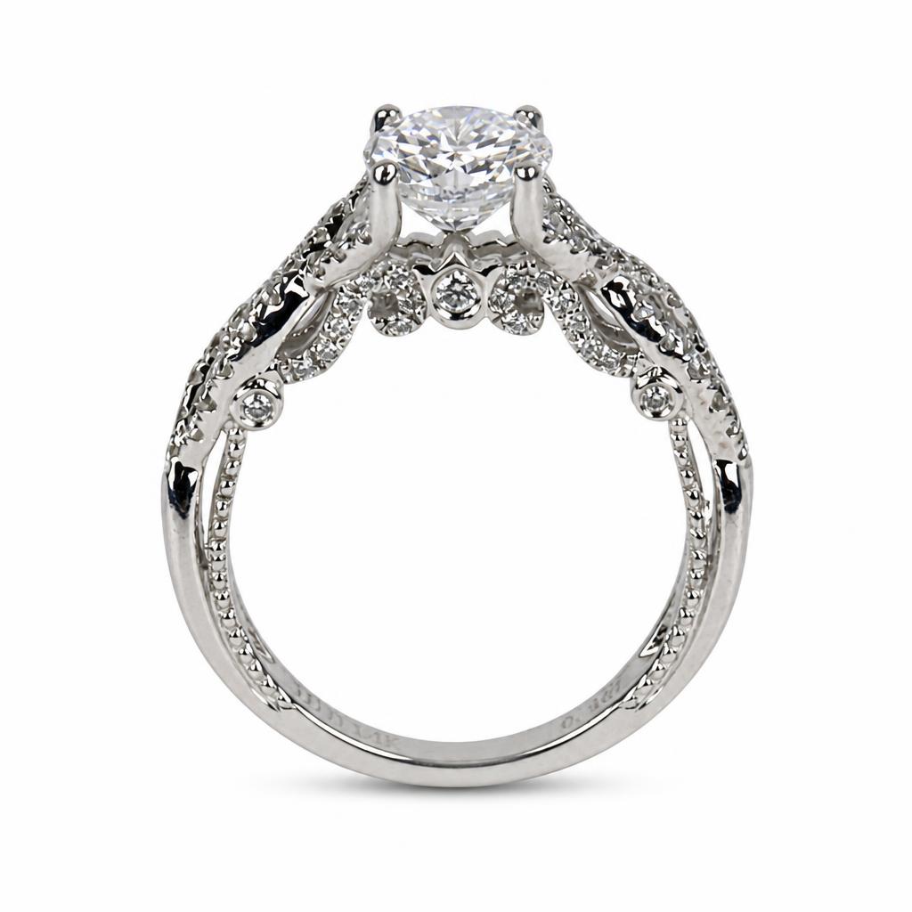 Gallery image of this Women’s 14k White Gold Diamond Bridal Ring GIA Cert Size 6