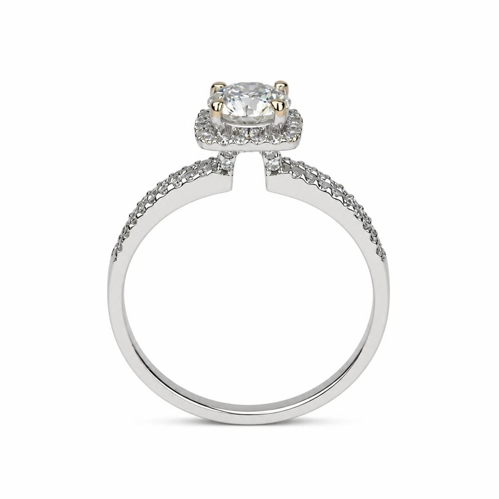 Gallery image of this Women’s 18k White Gold Diamond Bridal Size 6.5 Ring EGL Cert