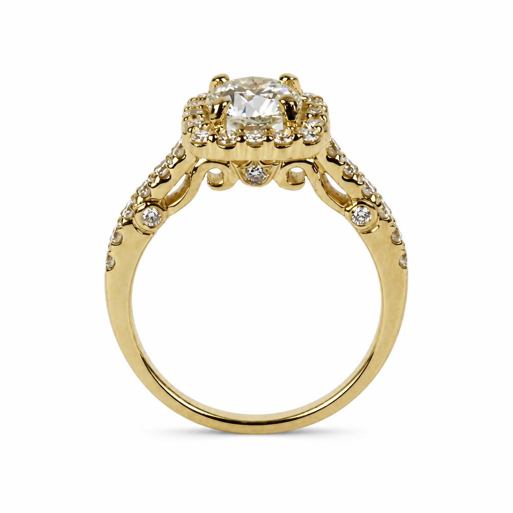 Gallery image of this Women’s 14k Yellow Gold Diamond Bridal Ring Size 6 GIA Cert
