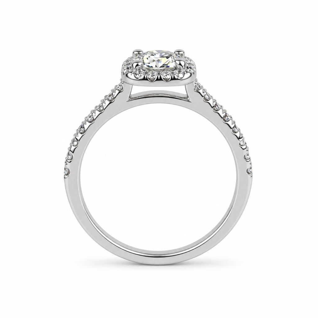 Gallery image of this Fischer Women’s 14k White Gold Diamond Bridal Ring Size 5 GIA Cert