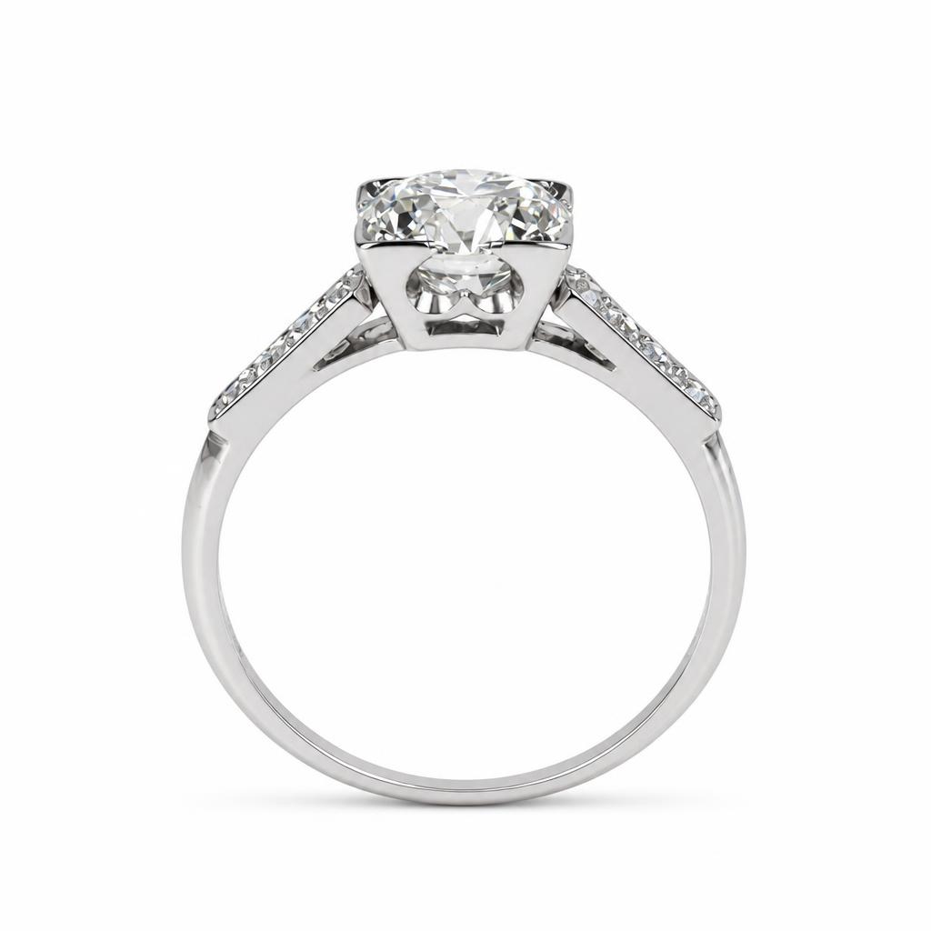 Gallery image of this Women’s Vintage Platinum Diamond Ring Size 6.5 EGL Cert