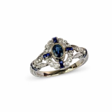 Featured image of this Women’s 14k White Gold Diamond, Sapphire Ring Size 7