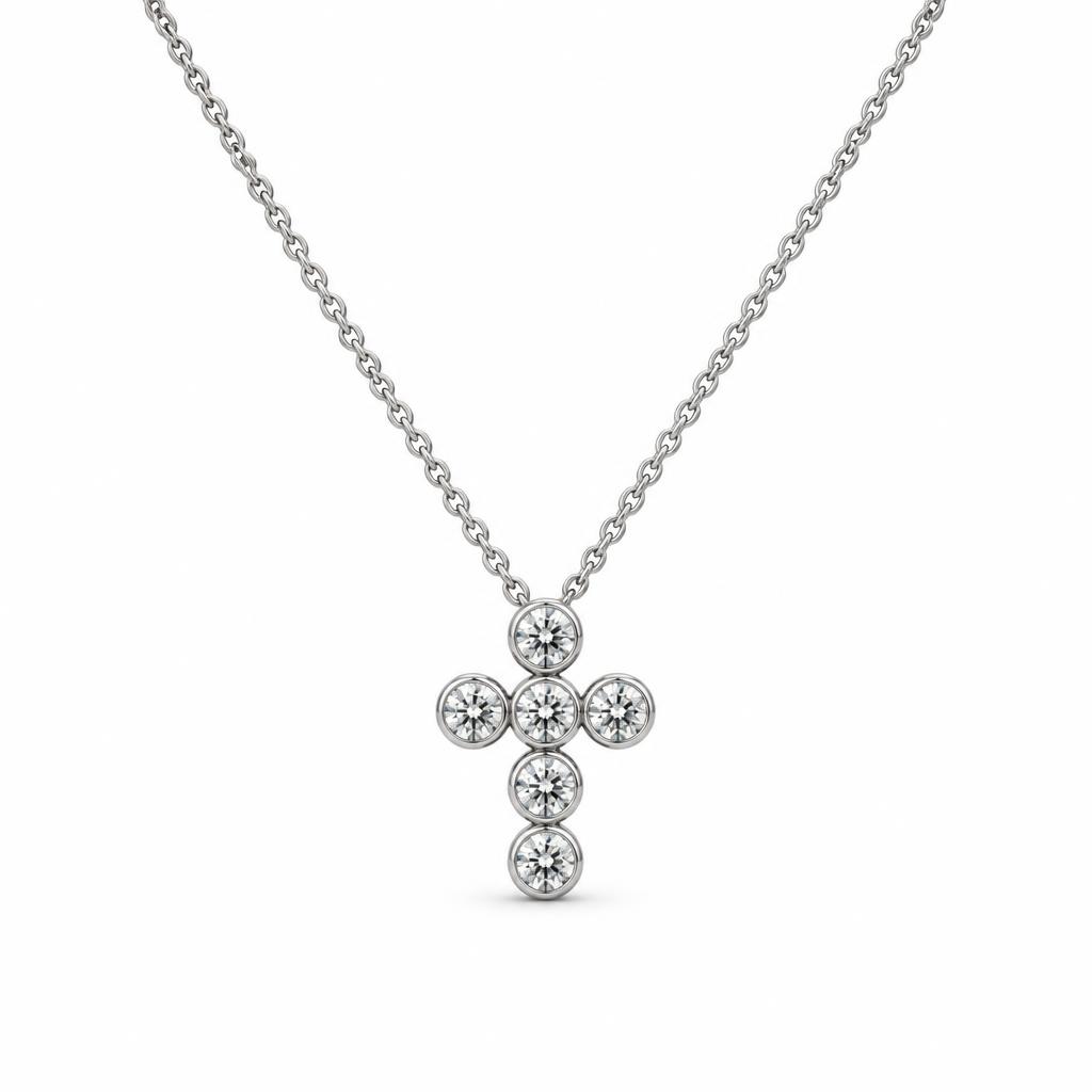 Featured image of this Women’s 14k White Gold Cross Pendant Necklace with 1.44ct TDW Diamond