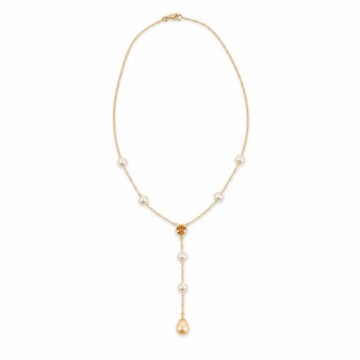 Featured image of this Women’s 18k Yellow Gold Pendant Necklace with Pearl and Citrine