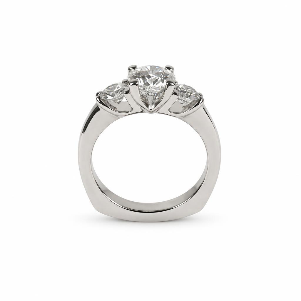 Gallery image of this Women’s Platinum Bridal Ring EGL Certified with 1.02ct Round Brilliant Cut Diamond H/SI1 Size 4.5