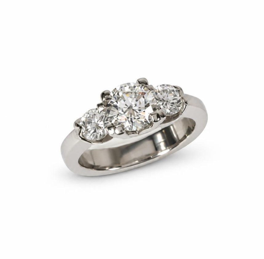 Featured image of this Women’s Platinum Bridal Ring EGL Certified with 1.02ct Round Brilliant Cut Diamond H/SI1 Size 4.5