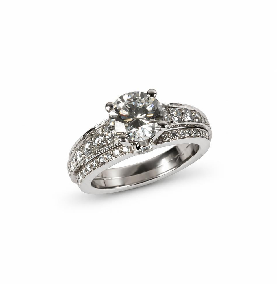 Featured image of this Women’s 14k White Gold Bridal Ring EGL Certified with 2.02ct Round Brilliant Cut Diamond G/SI1 Size 6.75