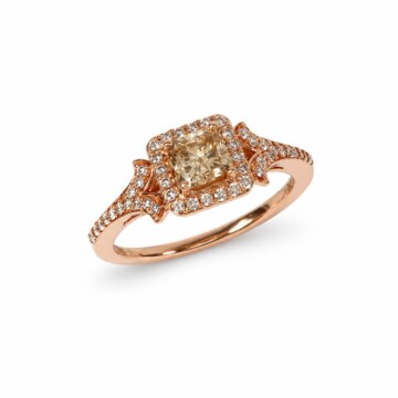 Featured image of this Women’s 14k Rose Gold Bridal Ring EGL Certified with 0.83ct Cut Corner Square Diamond S/I1 Size 8.25