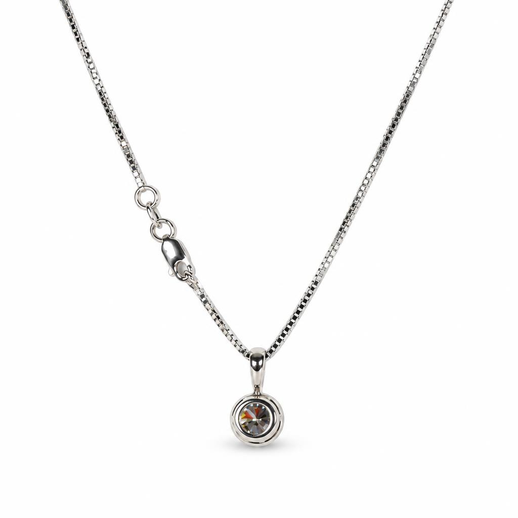 Gallery image of this Women’s 14k White Gold Pendant EGL Certified with 1.02ct Round Diamond H/VS2