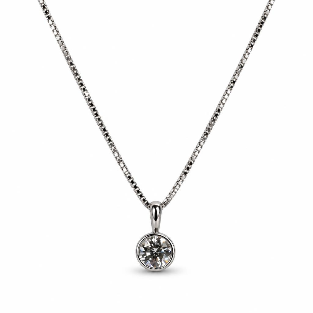 Featured image of this Women’s 14k White Gold Pendant EGL Certified with 1.02ct Round Diamond H/VS2