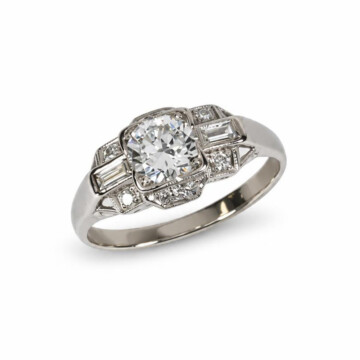 Featured image of this Women’s 14k White Gold Bridal Ring EGL Certified with 0.75ct Round Brilliant Cut Diamond E/VS1 Size 6.25