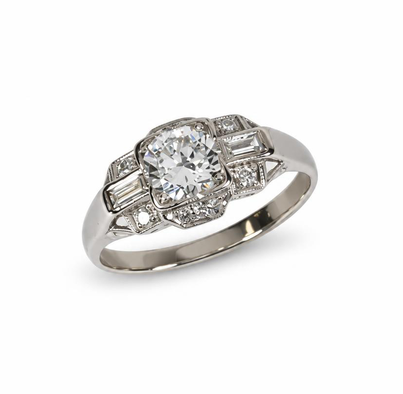 Featured image of this Women’s 14k White Gold Bridal Ring EGL Certified with 0.75ct Round Brilliant Cut Diamond E/VS1 Size 6.25