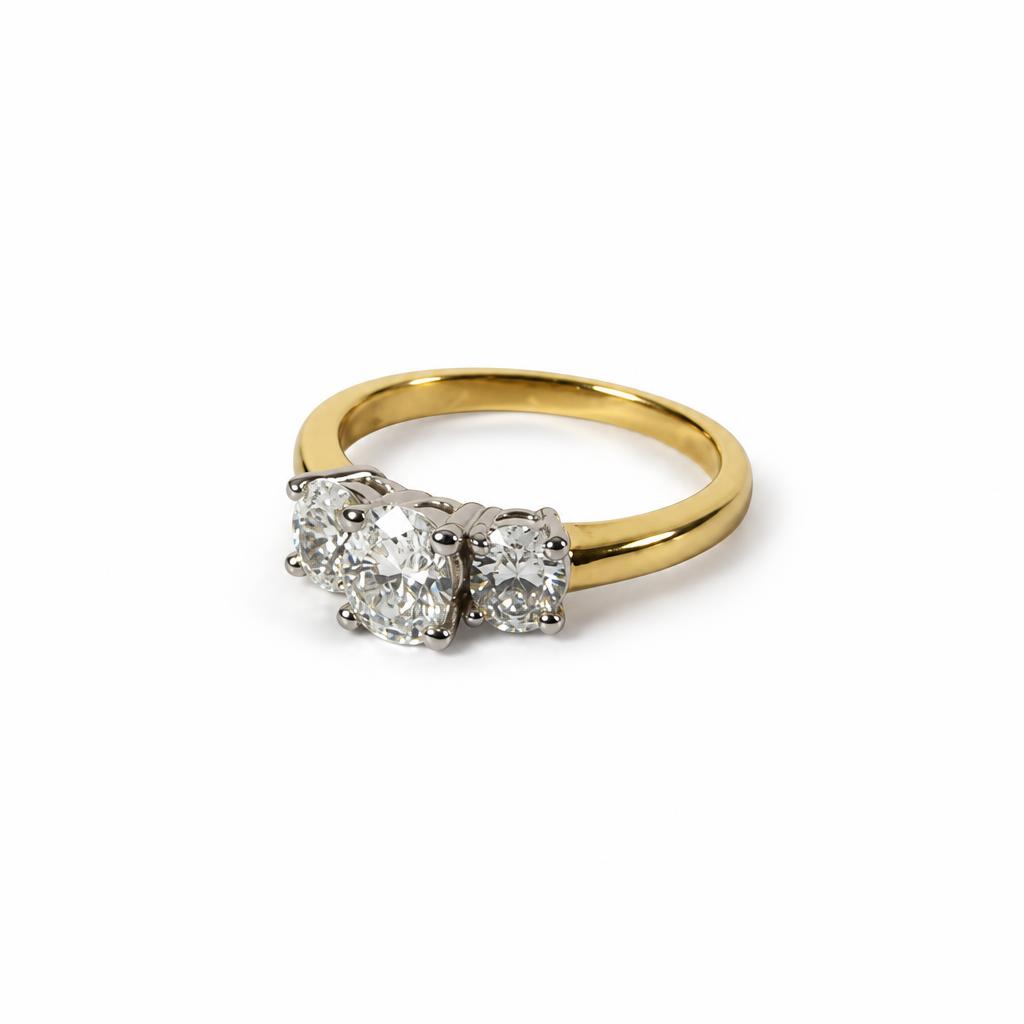 Gallery image of this Women’s 18k Yellow Gold Bridal Ring EGL Certified with 0.75ct Oval Diamond E/SI2 Size 6.5