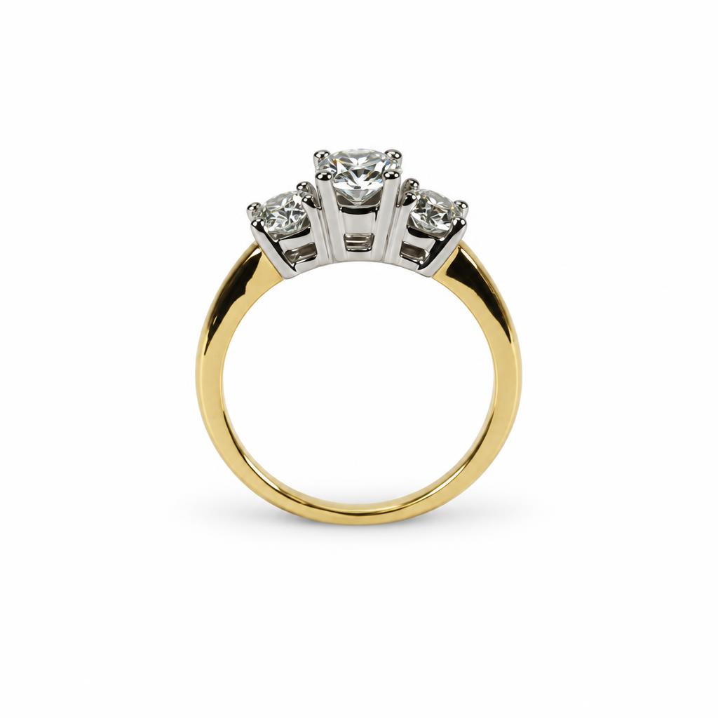 Gallery image of this Women’s 18k Yellow Gold Bridal Ring EGL Certified with 0.75ct Oval Diamond E/SI2 Size 6.5