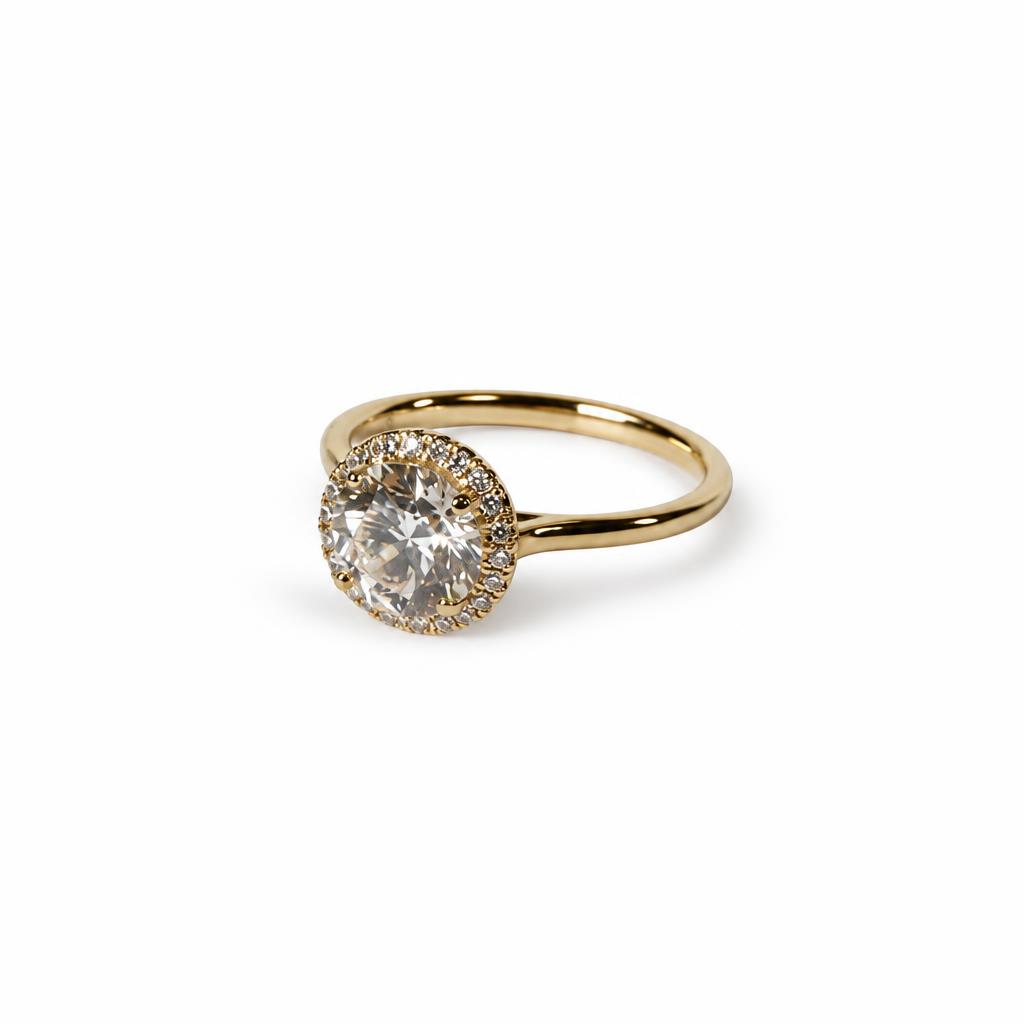 Gallery image of this Women’s 14k Yellow Gold Bridal Ring EGL Certified with 1.80ct Round Diamond F/VS2 Size 5.5