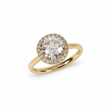 Featured image of this Women’s 14k Yellow Gold Bridal Ring EGL Certified with 1.80ct Round Brilliant Cut Diamond F/VS2 Size 5.5