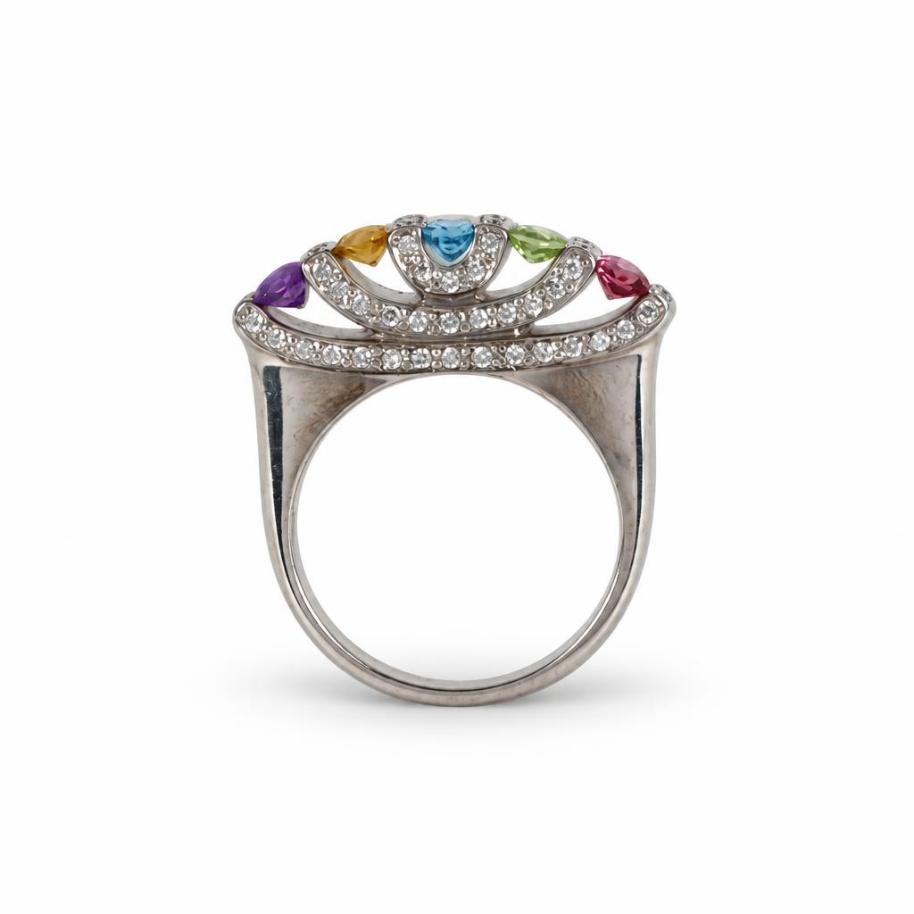 Gallery image of this Women’s 18k White Gold Ring with 0.50ct TDW Diamond, Multiple Stones Size 6.5