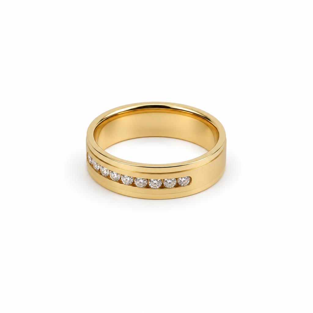 Gallery image of this Men’s 14k Yellow Gold Band Ring with 0.53ct TDW Diamond Size 10.75