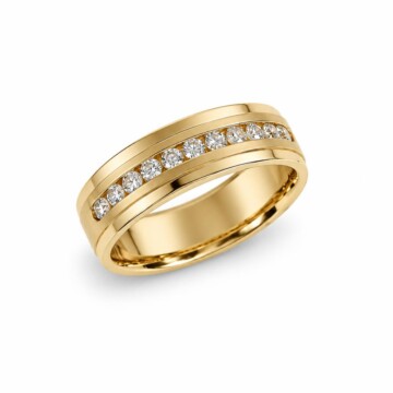 Featured image of this Men’s 14k Yellow Gold Band Ring with 0.53ct TDW Diamond Size 10.75