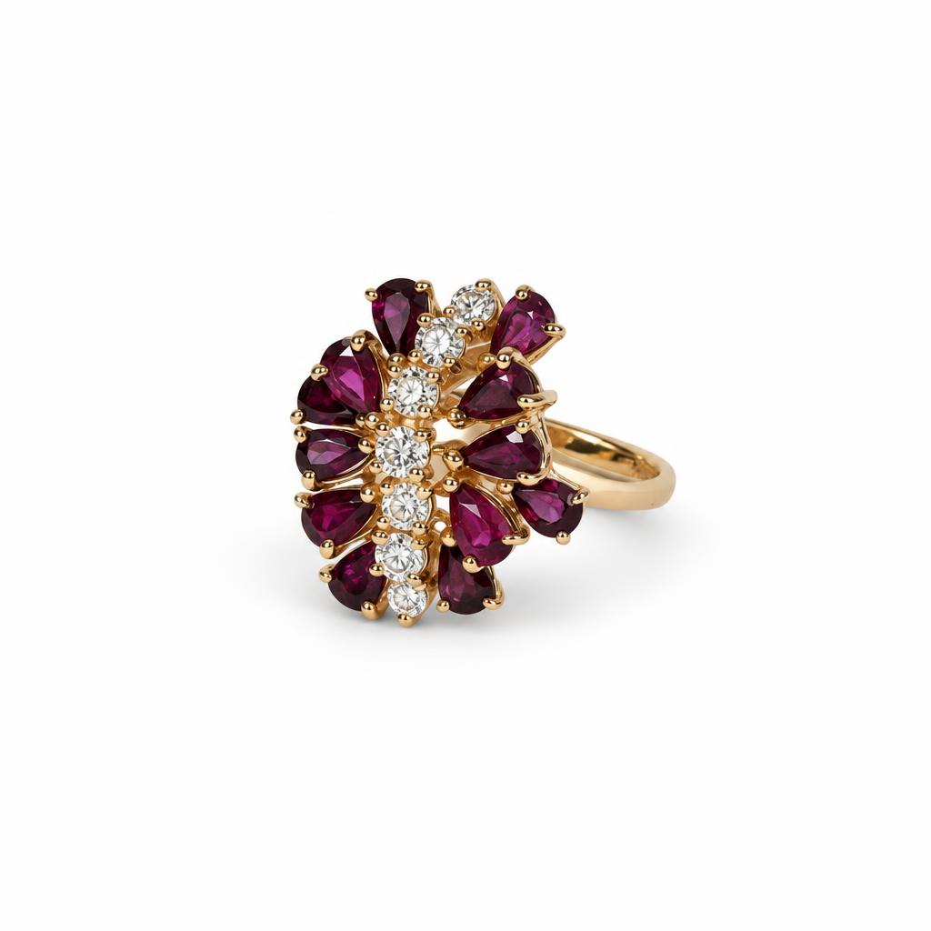 Gallery image of this Women’s 14k Yellow Gold Ring with Ruby and Diamond Size 6.5