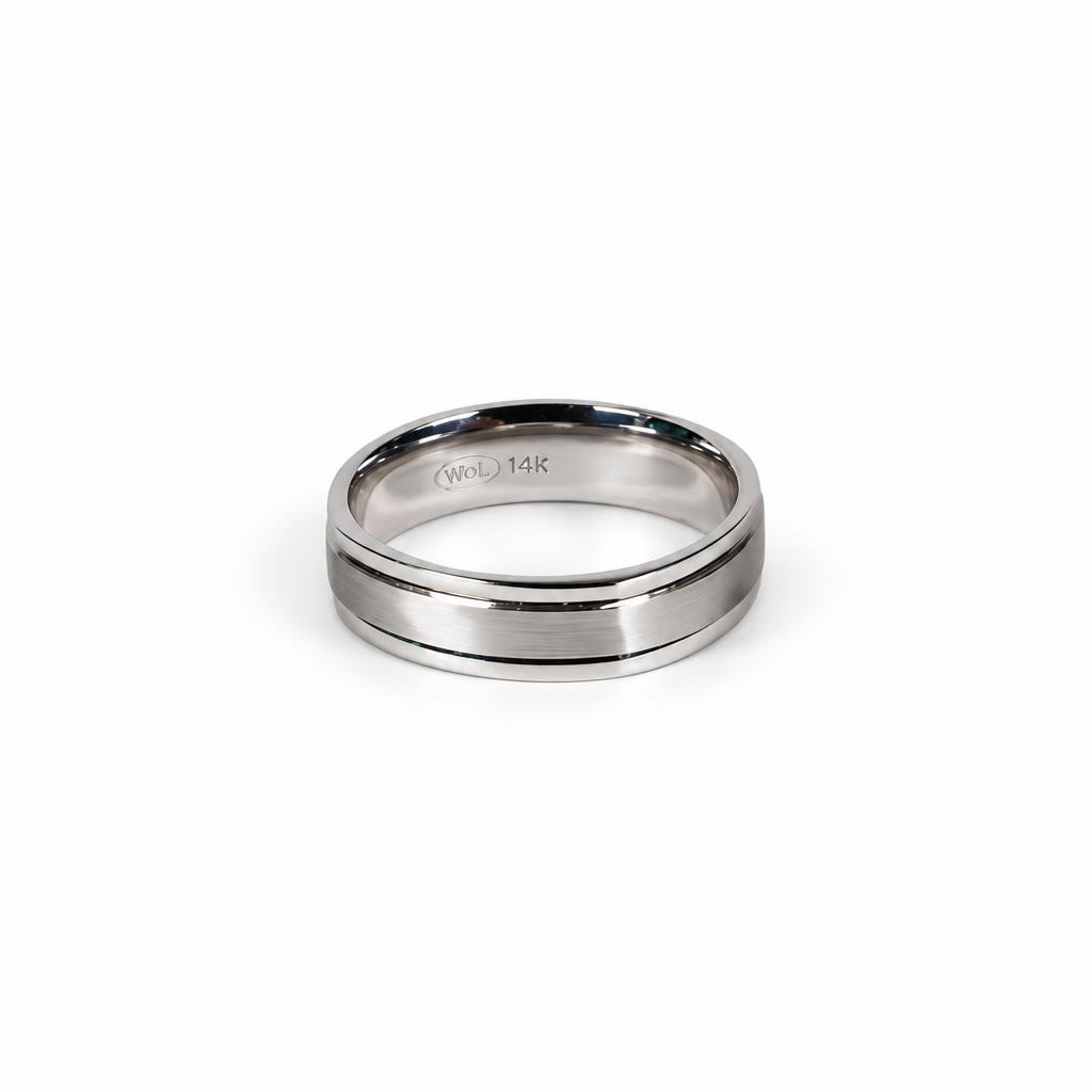Gallery image of this Men’s 14k White Gold Band Ring Size 9.75