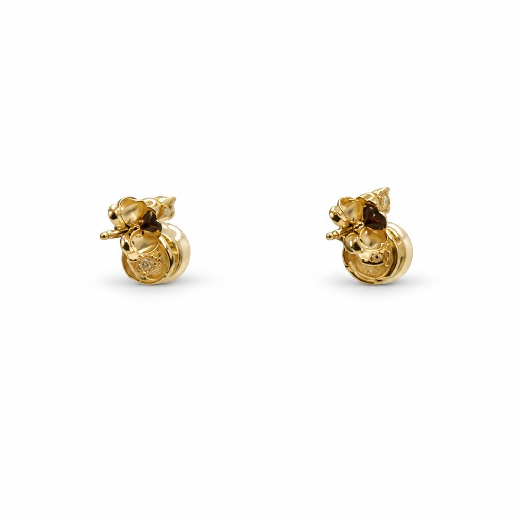 Gallery image of this Women’s 14k Yellow Gold Stud Earrings with Pearl and Diamond