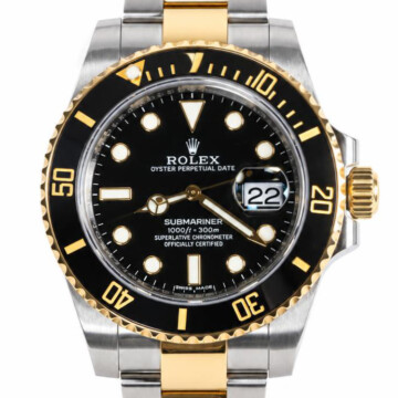 Featured image of this 18k Yellow Gold & Stainless Steel Rolex Submariner Wristwatch – 40mm Case Circa 2011