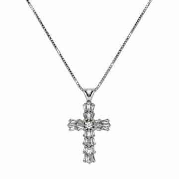 Featured image of this Women’s 14k White Gold Cross Pendant Necklace with Diamond