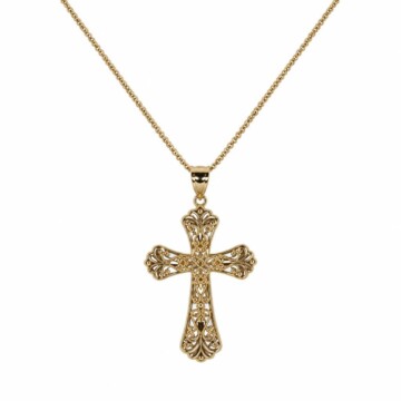 Featured image of this Women’s 14k Yellow Gold Cross Pendant Necklace