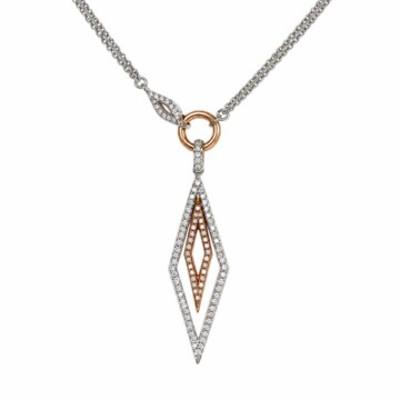 Featured image of this Women’s 14k White & Rose Gold Pendant Necklace with Diamond