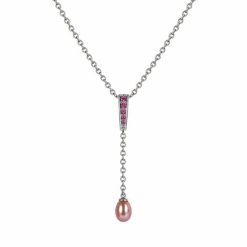 Featured image of this Women’s 14k White Gold Pendant Necklace with Sapphire and Pearl