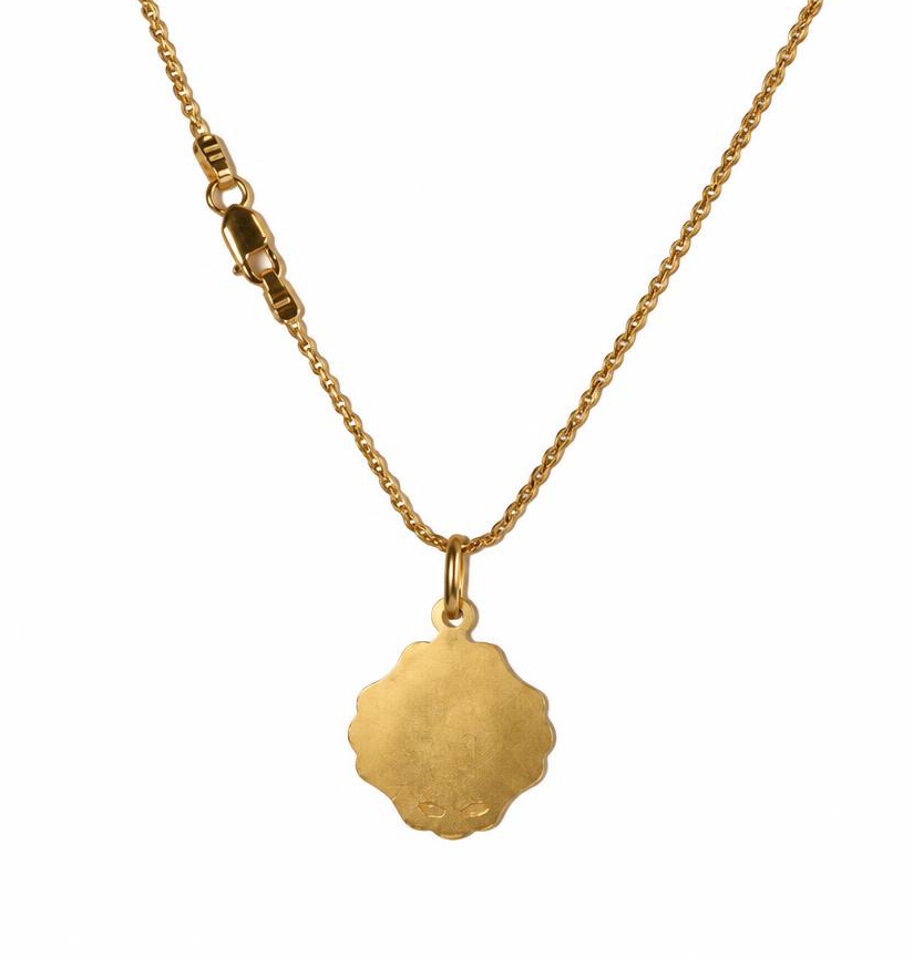 Gallery image of this Women’s 18k Yellow Gold Virgin Mary Pendant Necklace