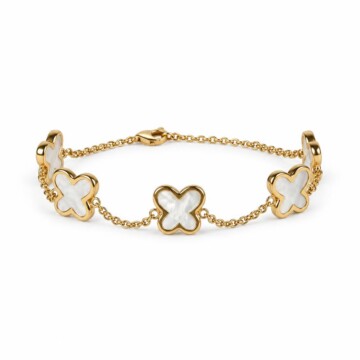 Featured image of this Women’s 14k Yellow Gold Link Bracelet with Mother of Pearl